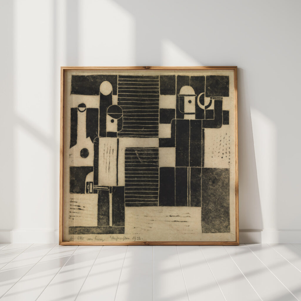 composition with a worker and a peasant 1931 1932 franz wilhelm seiwert high quality print