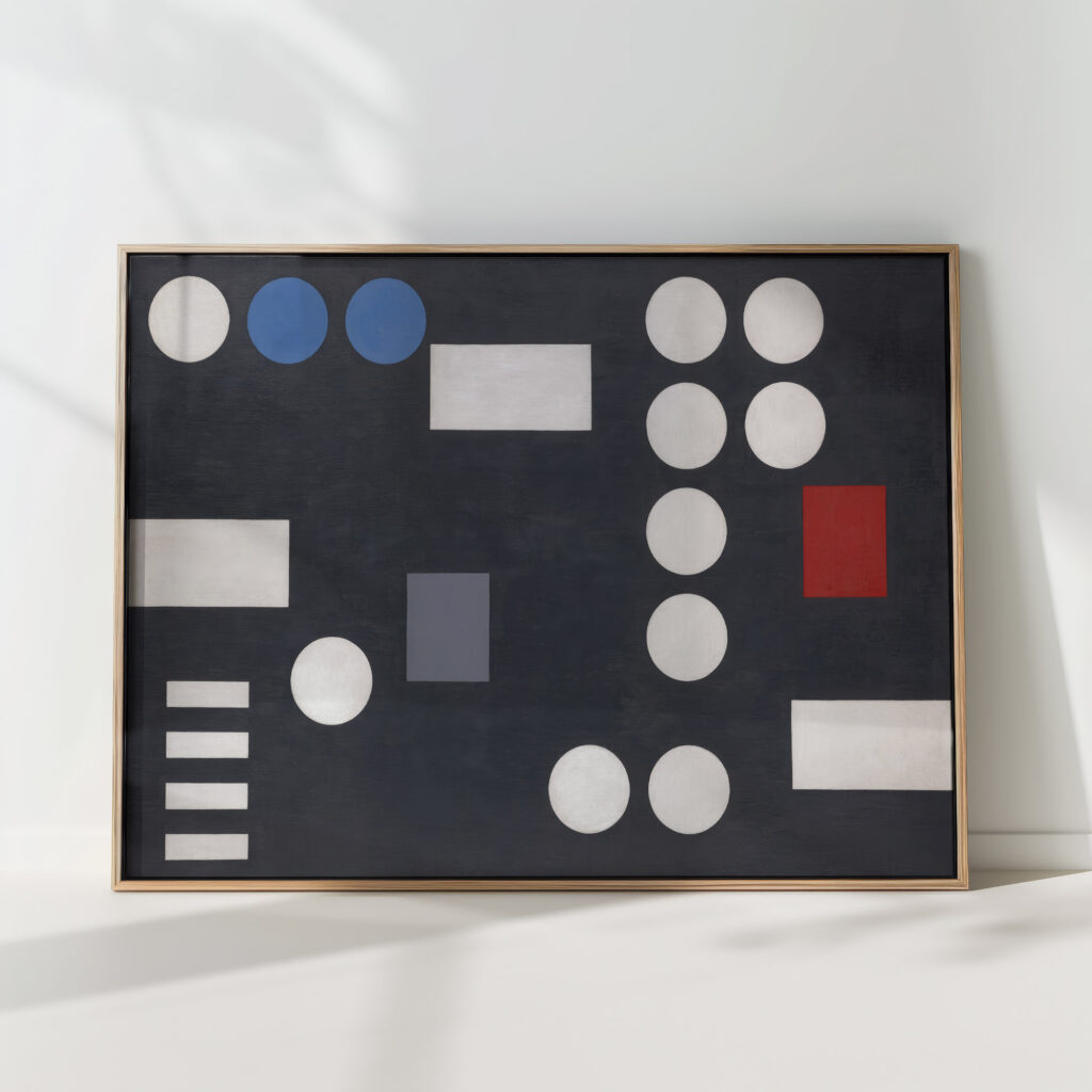 composition with rectangles and circles on black ground 1931 sophie taeuber arp high quality print