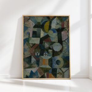 composition with the yellow half moon and the y 1918 paul klee high quality print