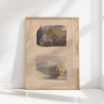 cottage with figures in front no 15 landscape with river and mountains sunshine no 16 thomas sully high quality print