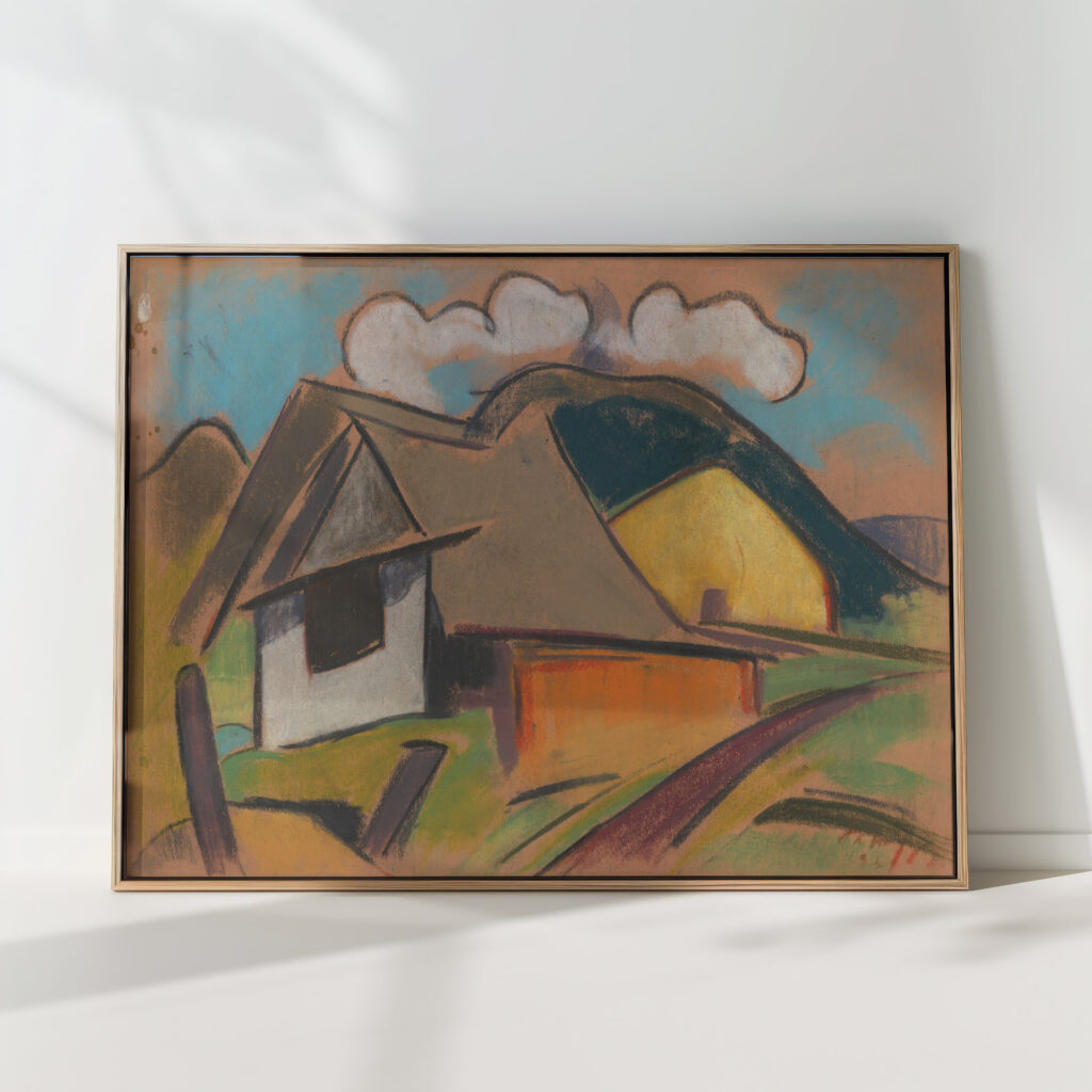 cottages in the mountains 1931 zolo palugyay high quality print