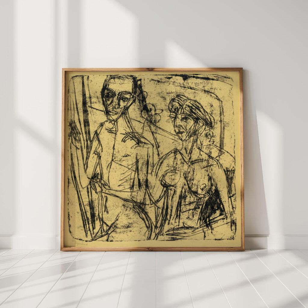 couple in room nude man with woman 1915 16 ernst ludwig kirchner high quality print