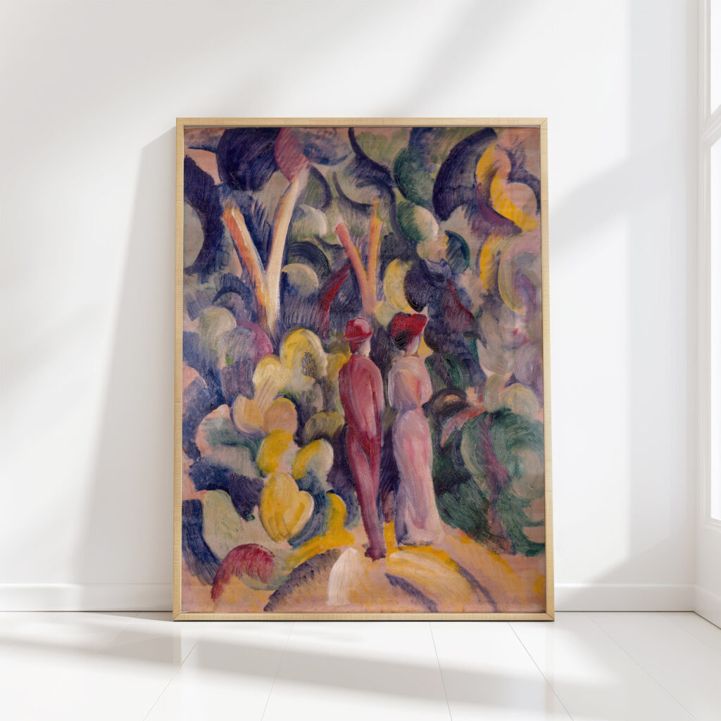 couple on the forest track 1913 august macke high quality print
