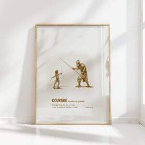 courage david and goliath minimalist christian print