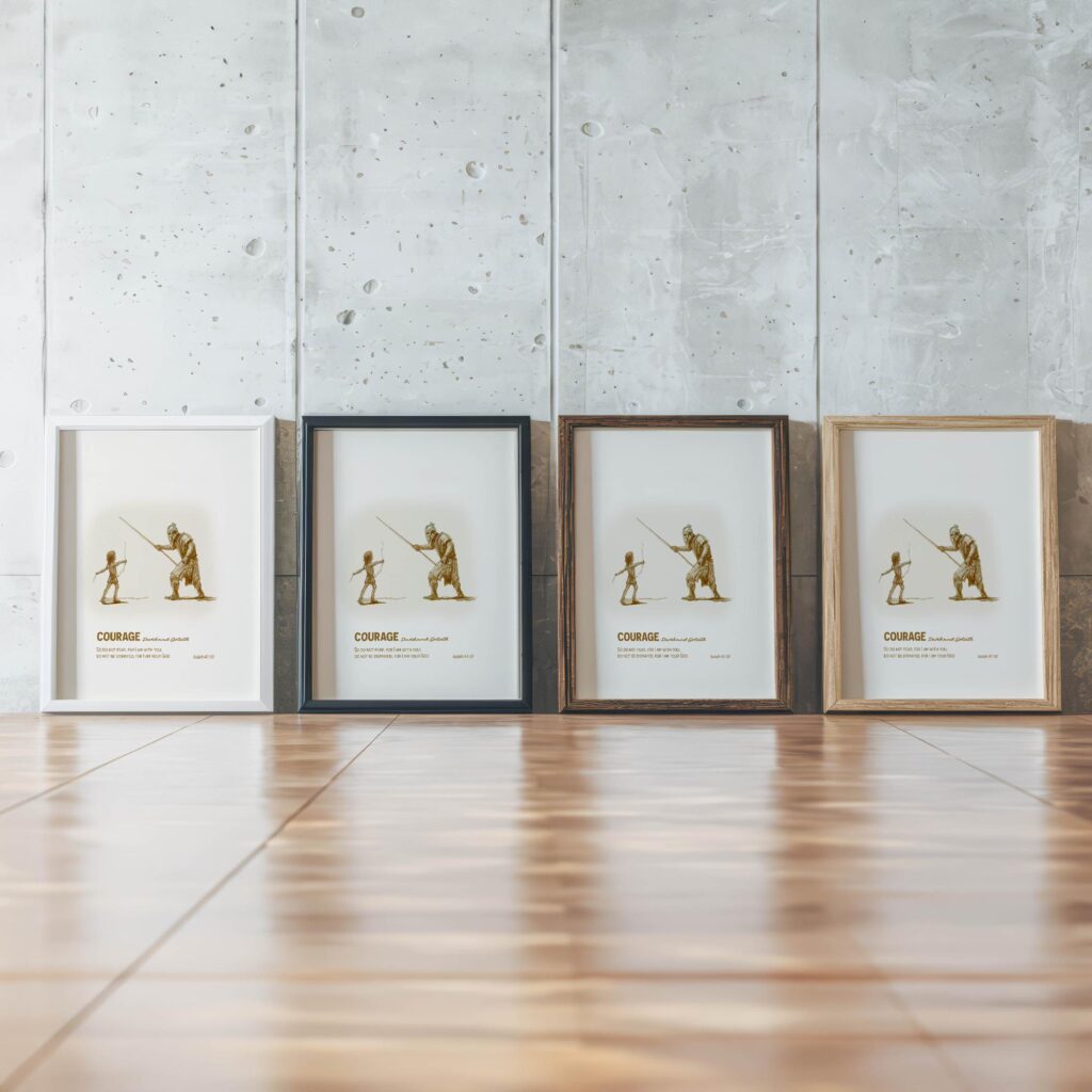 courage framed posters mockup