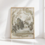 covered gallery with figures and a horse drawn carriage 1906 reijer stolk high quality print