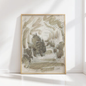 covered gallery with figures and a horse drawn carriage 1906 reijer stolk high quality print
