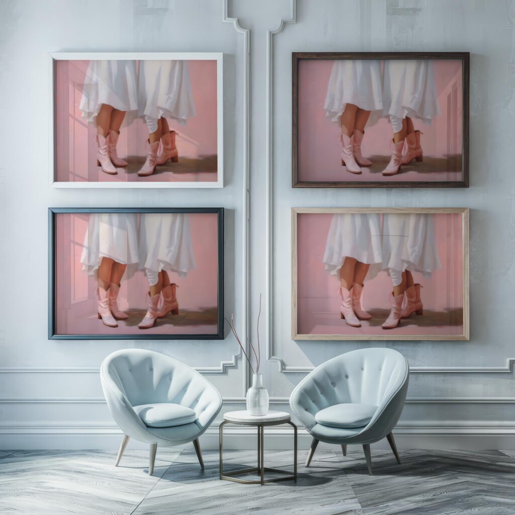 cowgirl 0001 3x4 framed posters mockup