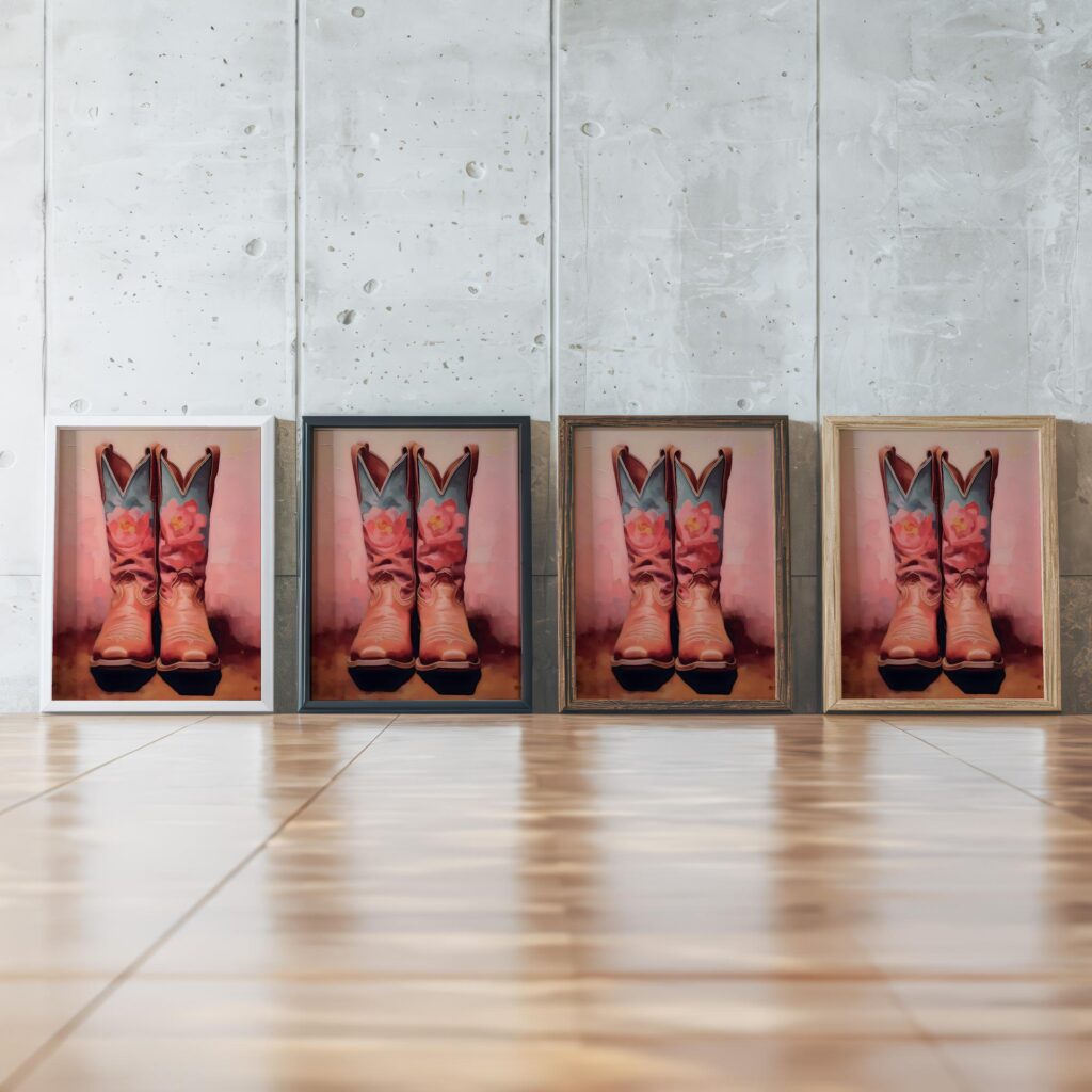 cowgirl 0007 3x4 framed posters mockup
