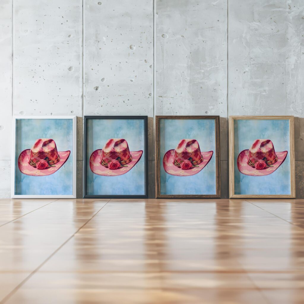 cowgirl 0009 3x4 framed posters mockup