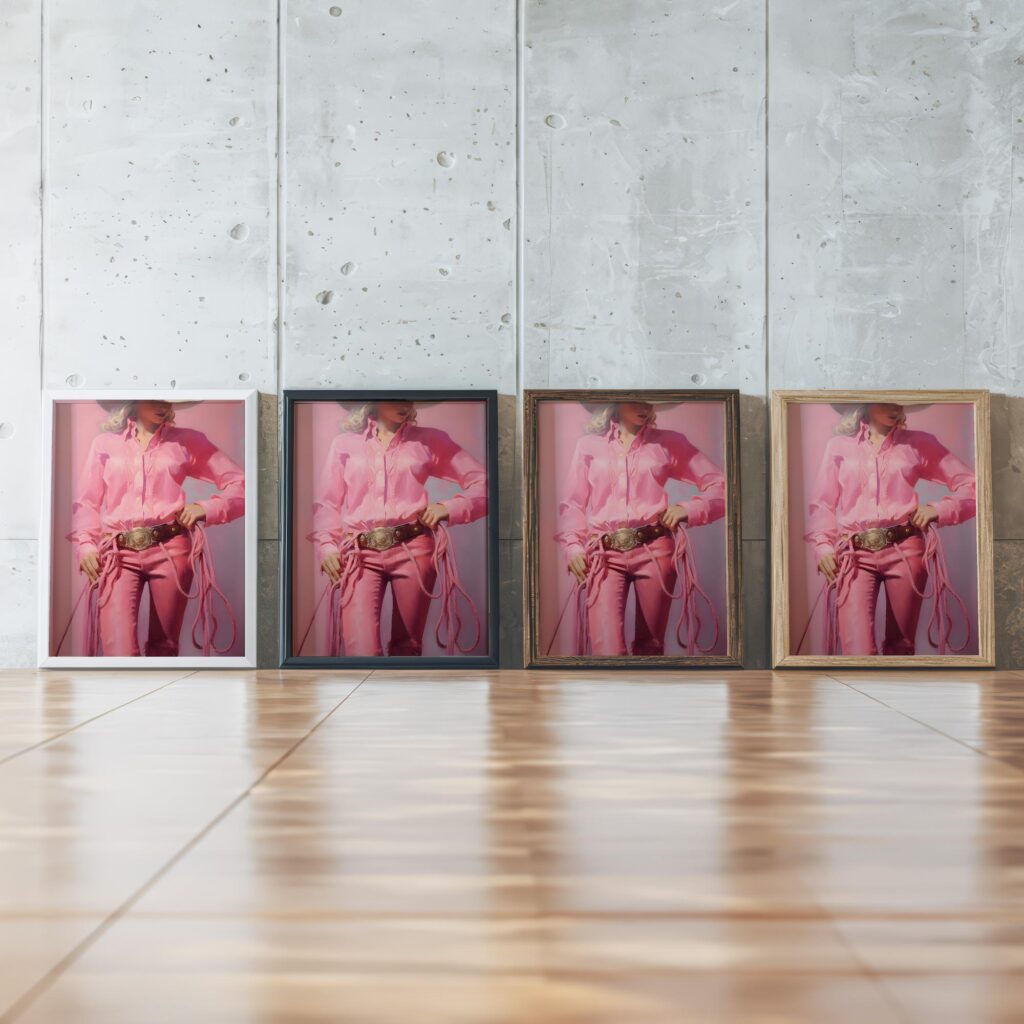 cowgirl 0010 3x4 framed posters mockup