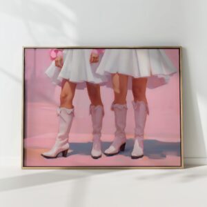 cowgirl boot dress print preppy wall art fashion poster