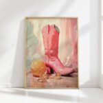 cowgirl boot print preppy wall art jewelry poster