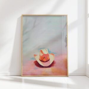 cowgirl hat print preppy wall art