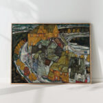 crescent of houses ii 1915 egon schiele high quality print