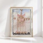 crowd standing in front of decorated facade or monument 1874 carel adolph lion cachet high quality print