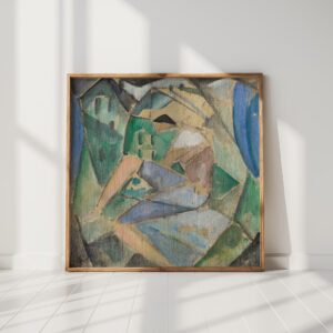 cubist figure with houses 1913 hermann stenner high quality print