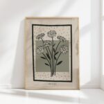 daisy bouquet mid century print simple elegance