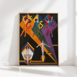 dancing girls in colourful rays 1932 1937 ernst ludwig kirchner high quality print