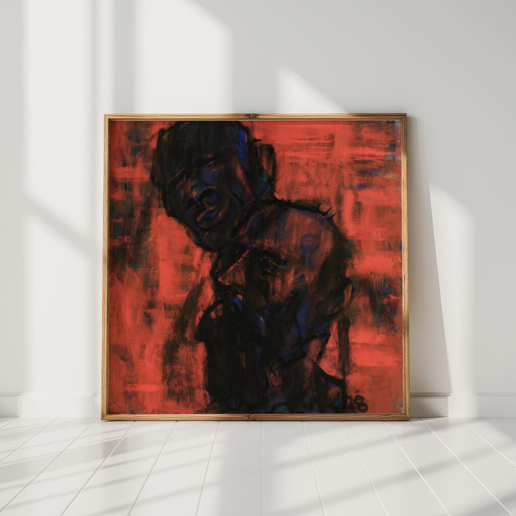 dark heads on red 1928 christian rohlfs high quality print