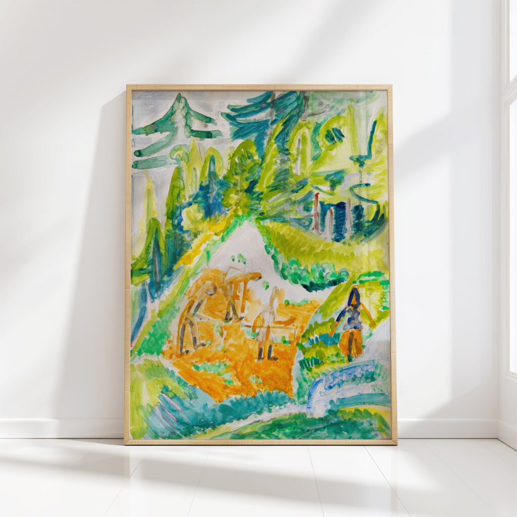 davos landscape with mountain farmers 1919 ernst ludwig kirchner high quality print