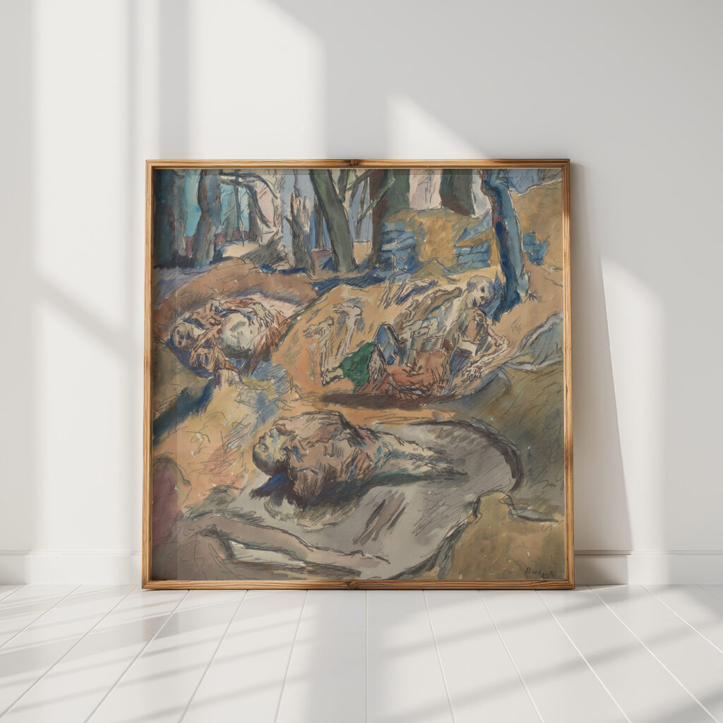 dead scottish soldiers on the battlefield near ypres 1916 rene beeh high quality print