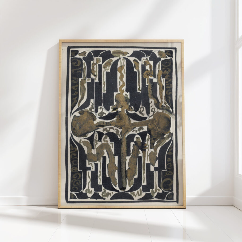 decorative design 12 1874 carel adolph lion cachet high quality print