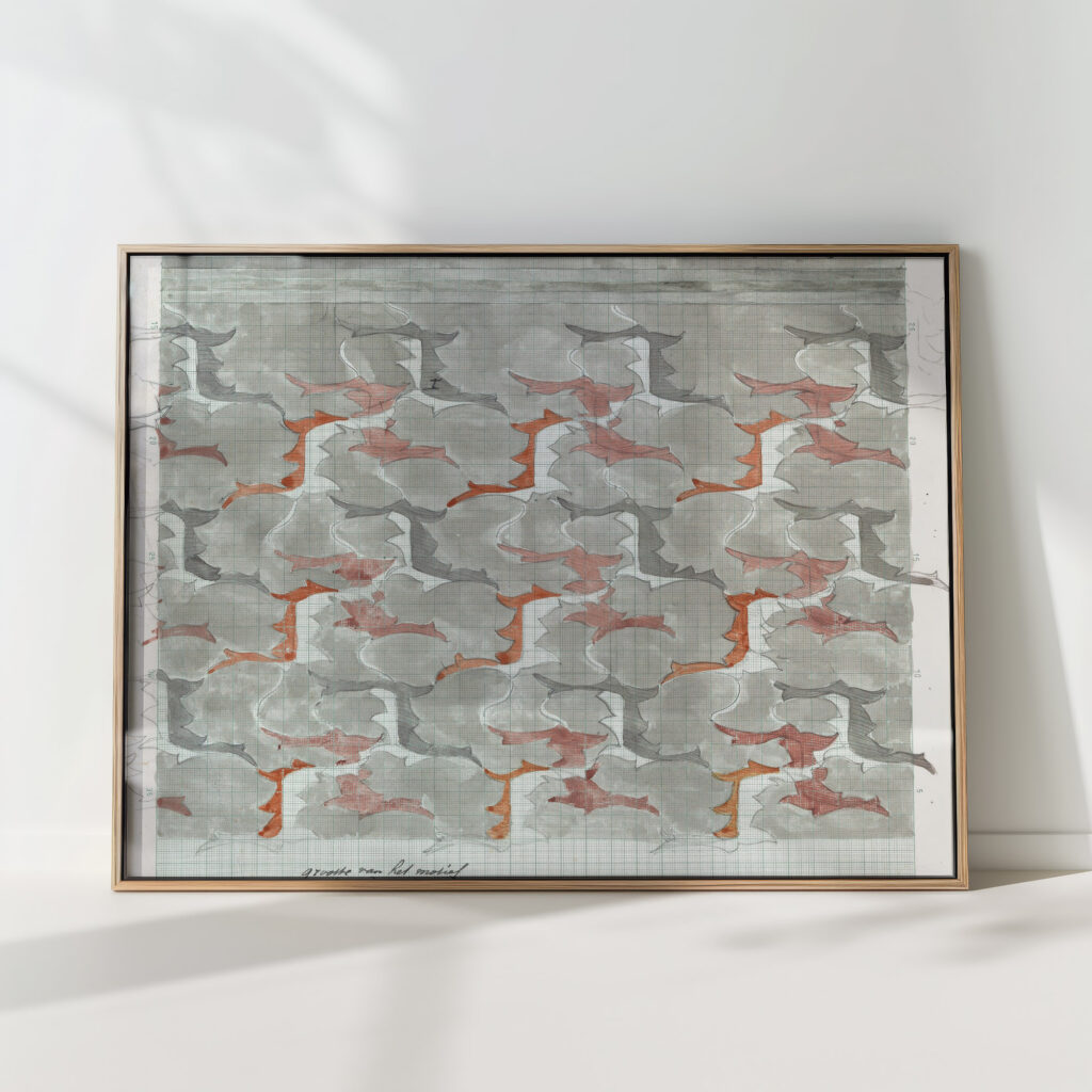 decorative design in red light and dark grey 1874 carel adolph lion cachet high quality print
