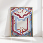 decorative design with letter w 1874 carel adolph lion cachet high quality print