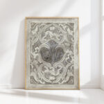 decorative design with lions 1 1874 carel adolph lion cachet high quality print