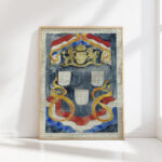 decorative design with the coat of arms flags and banners 1874 1945 carel adolph lion cachet high quality print