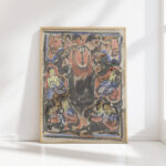 decorative design with two heralds at the top 1874 carel adolph lion cachet high quality print