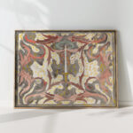 decorative design with upright swords 1874 carel adolph lion cachet high quality print