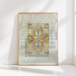 decorative ornament with four lions with two heads 1874 carel adolph lion cachet high quality print