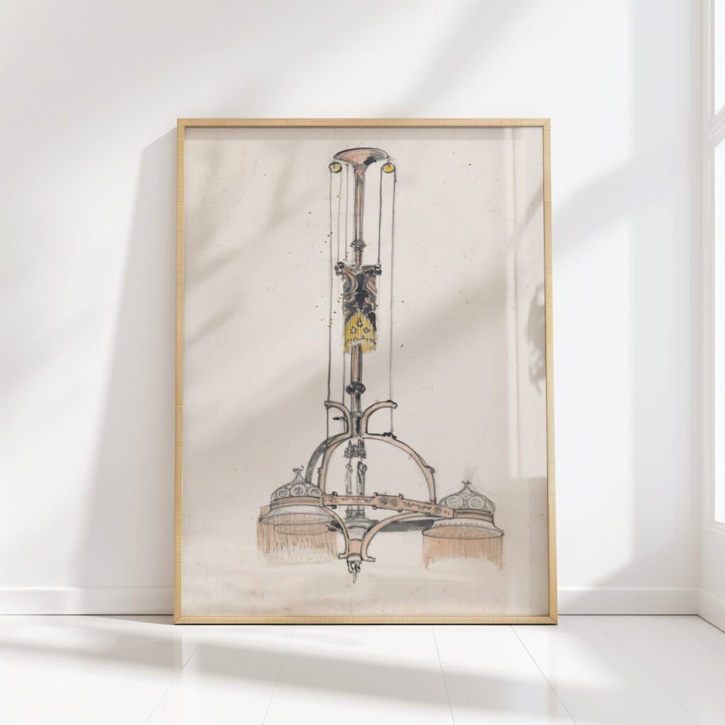 design for a bascule lamp 1874 carel adolph lion cachet high quality print