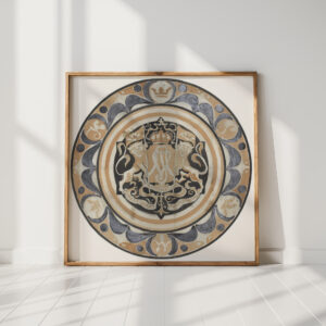 design for a commemorative plate for the birth of princess juliana in 1909 1909 carel adolph lion cachet high quality print