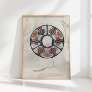 design for a commemorative plate with w and a coat of arms 1874 carel adolph lion cachet high quality print