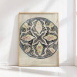 design for a plate with floral decoration 1874 carel adolph lion cachet high quality print