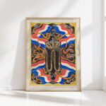 design for a postage stamp with a crowned w 1939 carel adolph lion cachet high quality print