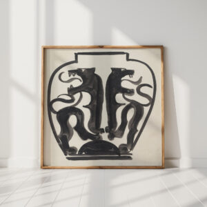 design for a vase with a lion motif 1 1874 carel adolph lion cachet high quality print