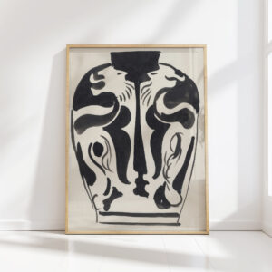 design for a vase with a lion motif 2 1874 carel adolph lion cachet high quality print