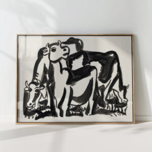 design for a vignette scene with three cows 1891 leo gestel high quality print