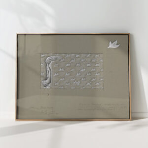 design for a watermark of a banknote a hand with a torch on a background of leaves 1940 06 20 leo gestel high quality print