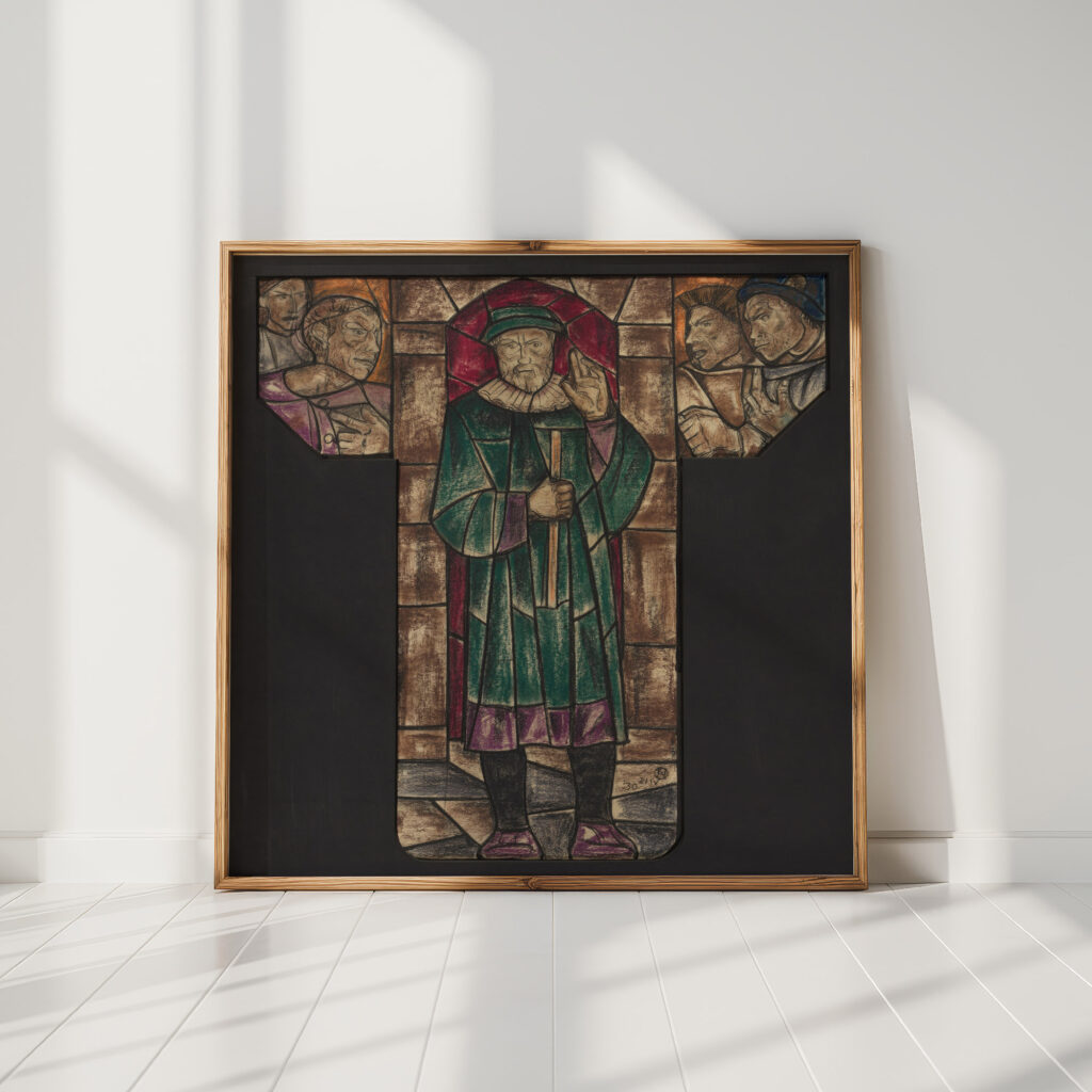 design for a window in the town hall in amsterdam 4 1930 richard nicolaus roland holst high quality print