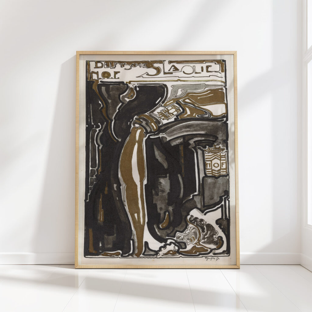 design for advertising for delftsche slaolie 1906 reijer stolk high quality print