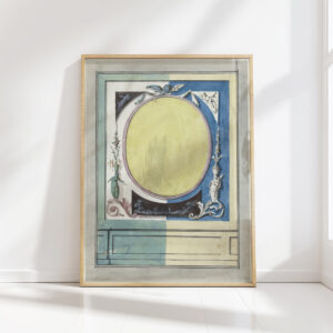 design for room decoration with a panel with a central yellow oval 1767 1823 abraham meertens high quality print