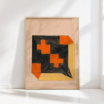 design for textile in orange black and yellow 1911 unknown high quality print