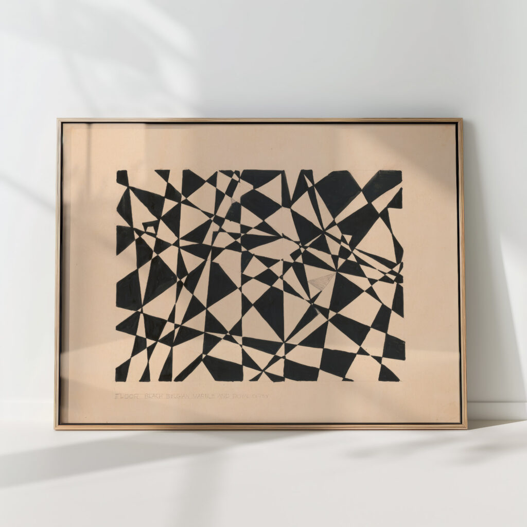 design for unidentified floor black belgian marble and royal grey winold reiss high quality print