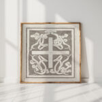 design with a cross 1874 carel adolph lion cachet high quality print