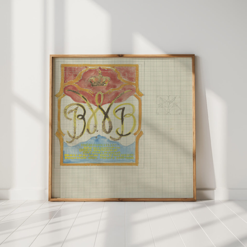 design with a crowned w and on both sides jb 1874 carel adolph lion cachet high quality print
